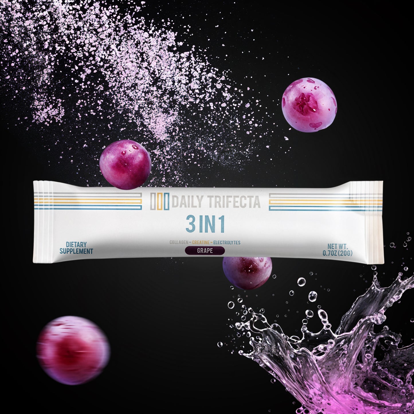 Daily Trifecta - Collagen, Creatine & Electrolyte 3 in 1 Stick Packs (Box of 30)