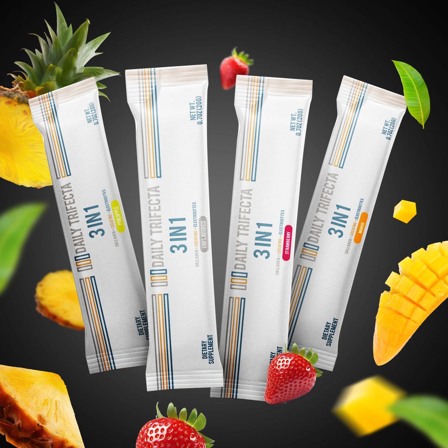 Daily Trifecta - Collagen, Creatine & Electrolyte 3 in 1 Stick Packs (Box of 30)